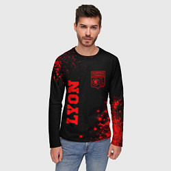 Лонгслив мужской Lyon - red gradient вертикально, цвет: 3D-принт — фото 2