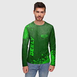 Лонгслив мужской Geely - green gradient вертикально, цвет: 3D-принт — фото 2