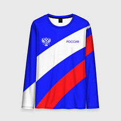 Мужской лонгслив Россия с гербом и цветами флага