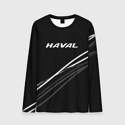 Лонгслив мужской Haval чёрный с полосами, цвет: 3D-принт