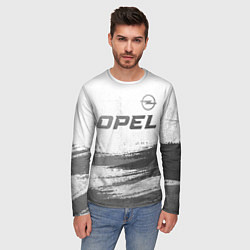 Лонгслив мужской Opel - white gradient посередине, цвет: 3D-принт — фото 2