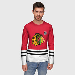 Лонгслив мужской Чикаго Блэкхокс хоккей, цвет: 3D-принт — фото 2