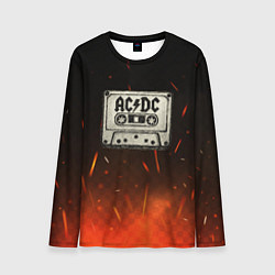 Лонгслив мужской ACDC лого на кассете, цвет: 3D-принт