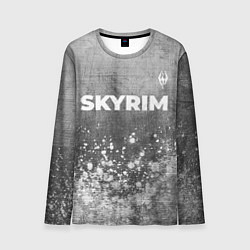 Лонгслив мужской Skyrim - grey gradient посередине, цвет: 3D-принт