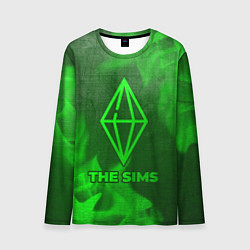 Лонгслив мужской The Sims - green gradient, цвет: 3D-принт