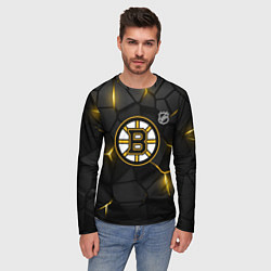 Лонгслив мужской Бостон Брюинз - плиты с подсветкой, цвет: 3D-принт — фото 2
