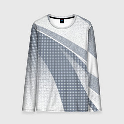 Мужской лонгслив Светлый серо-голубой текстурированный с полосой