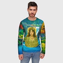 Лонгслив мужской Билли Айлиш на фоне природы, цвет: 3D-принт — фото 2