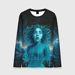 Лонгслив мужской Билли Айлиш из волн, цвет: 3D-принт