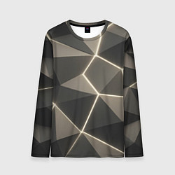 Мужской лонгслив Серая объемная текстура с гранями