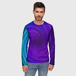 Лонгслив мужской Фиолетовая спираль, цвет: 3D-принт — фото 2