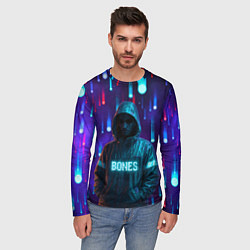 Лонгслив мужской Bones в стиле киберпанк, цвет: 3D-принт — фото 2