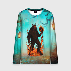 Лонгслив мужской Bones в стиле демона, цвет: 3D-принт