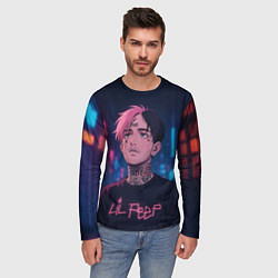 Лонгслив мужской LiL Peep - Неоновый аниме арт, цвет: 3D-принт — фото 2
