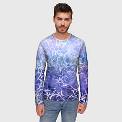 Лонгслив мужской Абстракция - white web on blue background, цвет: 3D-принт — фото 2