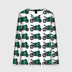 Мужской лонгслив Motorcycle turquoise