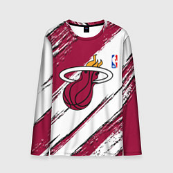 Лонгслив мужской Майами Хит - линии с потертостями, цвет: 3D-принт