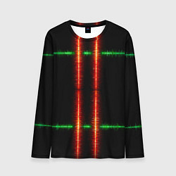 Лонгслив мужской Color black green red lines, цвет: 3D-принт