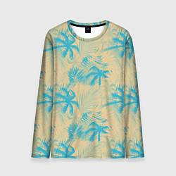 Лонгслив мужской Palm light blue beige, цвет: 3D-принт