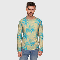 Лонгслив мужской Palm light blue beige, цвет: 3D-принт — фото 2