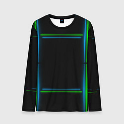 Лонгслив мужской Neon green light blue, цвет: 3D-принт