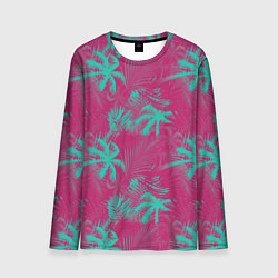 Лонгслив мужской Palm pink light blue, цвет: 3D-принт