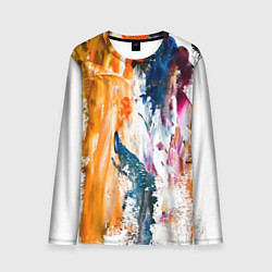 Мужской лонгслив Разноцветные мазки кисти на палитре художника