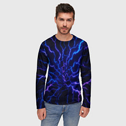 Лонгслив мужской Разряд молнии текстура, цвет: 3D-принт — фото 2