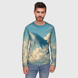 Лонгслив мужской Кит в облаках, цвет: 3D-принт — фото 2