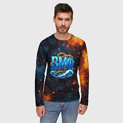 Лонгслив мужской Военно морской флот с огнями, цвет: 3D-принт — фото 2