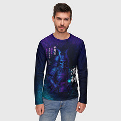 Лонгслив мужской Неоновый призрачный самурай, цвет: 3D-принт — фото 2