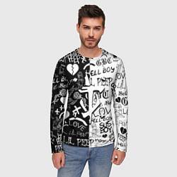 Лонгслив мужской Doom x liil peep pattern black, цвет: 3D-принт — фото 2