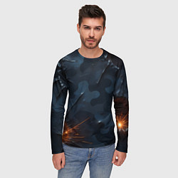Лонгслив мужской Камуфляжная текстура с дырами, цвет: 3D-принт — фото 2