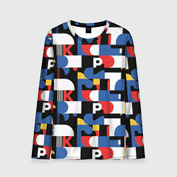 Лонгслив мужской Геометрия букв, цвет: 3D-принт