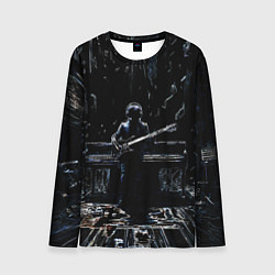Мужской лонгслив Линейный силуэт музыканта
