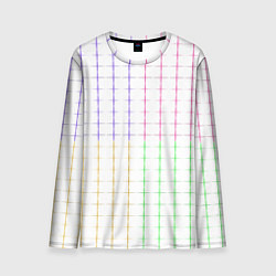 Лонгслив мужской Color white multicolored stripes, цвет: 3D-принт