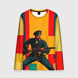 Лонгслив мужской Белогвардеец поп-арт, цвет: 3D-принт