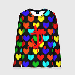 Лонгслив мужской Doom love pixel pattern, цвет: 3D-принт