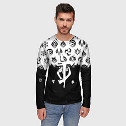 Лонгслив мужской Doom черно белые аниме, цвет: 3D-принт — фото 2