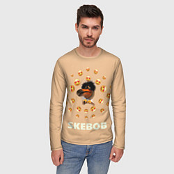 Лонгслив мужской Мем скебоб и смайлики, цвет: 3D-принт — фото 2