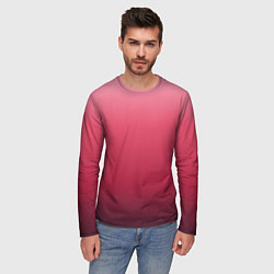 Лонгслив мужской Градиент гранатовый, цвет: 3D-принт — фото 2