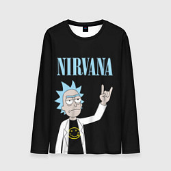 Лонгслив мужской Нирвана и Рик Санчес из Рик и Морти, цвет: 3D-принт