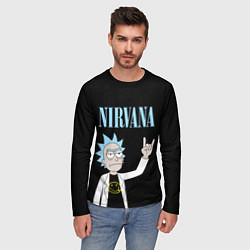 Лонгслив мужской Нирвана и Рик Санчес из Рик и Морти, цвет: 3D-принт — фото 2
