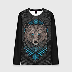 Лонгслив мужской Тотем медведя в виде кельтских узоров, цвет: 3D-принт