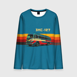 Лонгслив мужской Ретро автобус ЗИС-127 поп-арт, цвет: 3D-принт