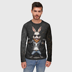 Лонгслив мужской Заяц рокер, цвет: 3D-принт — фото 2