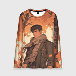 Лонгслив мужской Берсерк Гатс в клетчатом шарфе, цвет: 3D-принт