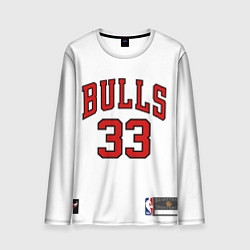 Лонгслив мужской NBA Bulls 33 Pippen, цвет: 3D-принт