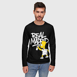 Лонгслив мужской Граффити Реал Мадрид и Барт Симпсон, цвет: 3D-принт — фото 2