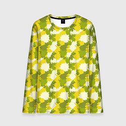 Мужской лонгслив Яркий камуфляж желтые и зеленые пятна